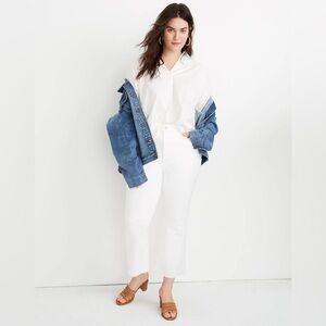 Madewell women’s Cali Demi-Boot Jeans in Pure White: Raw-Hem Edition